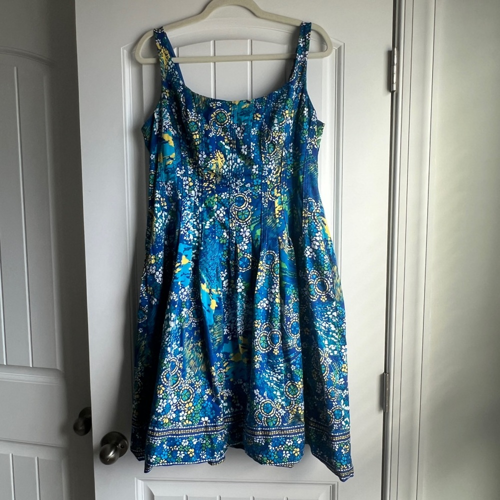 Floral Blue Midi Dress